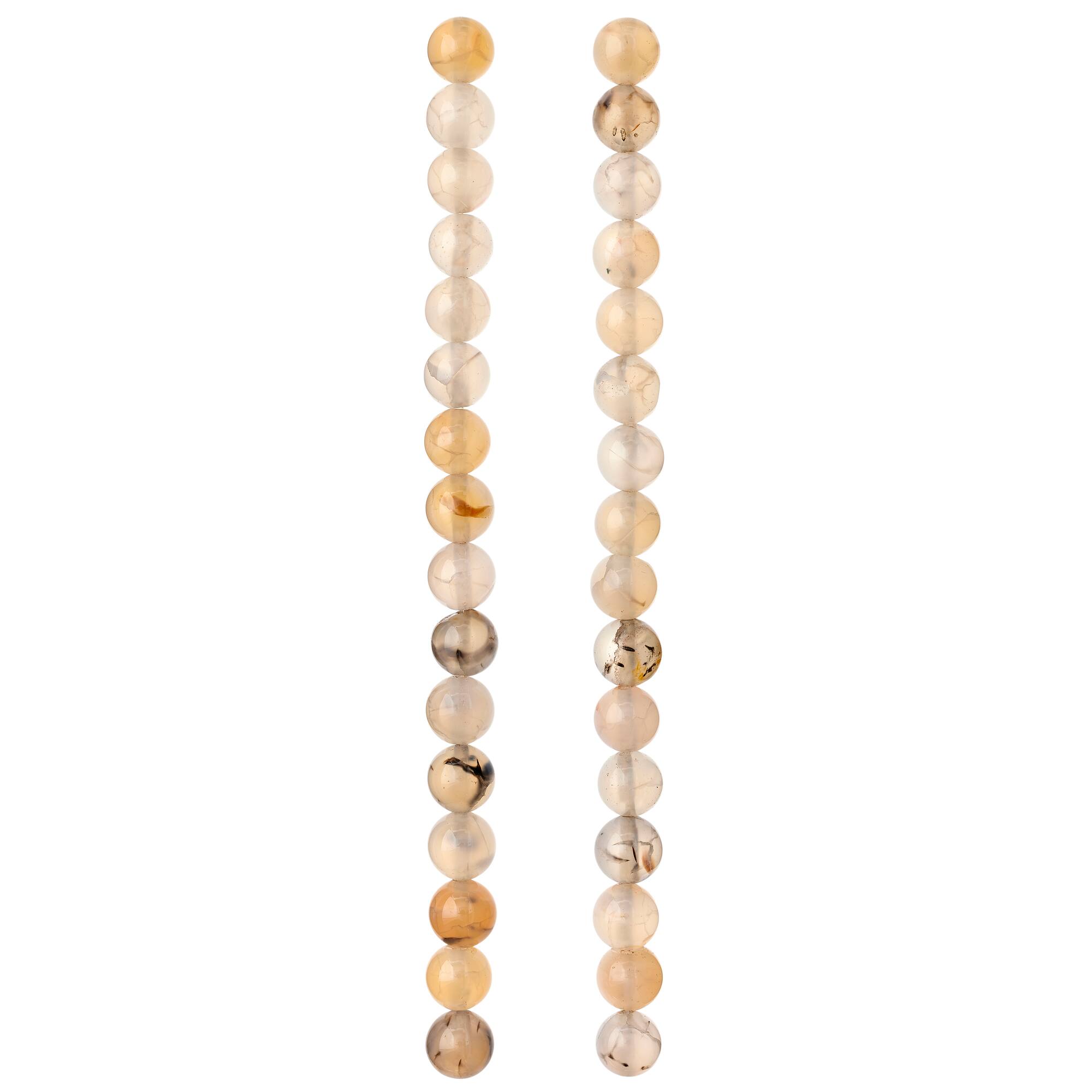 Light Gray Crackle Agate Round Beads, 8mm by Bead Landing™